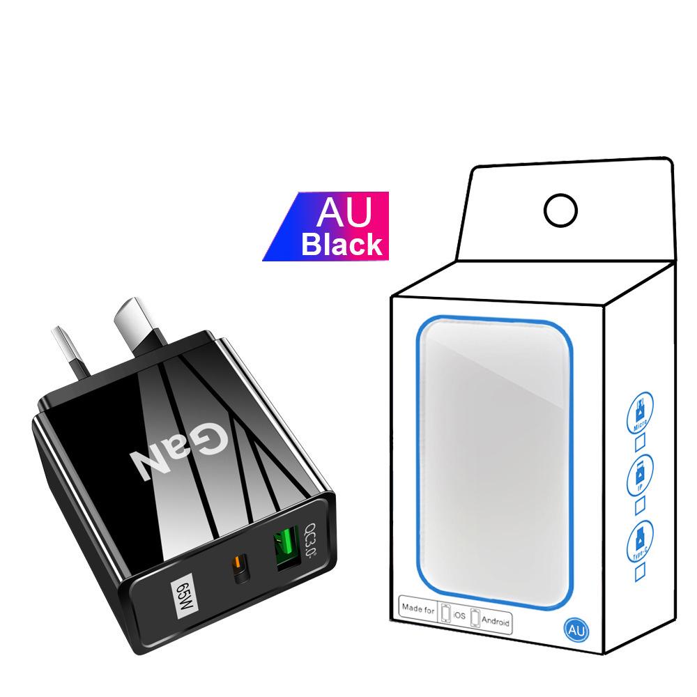 GaN 33W USB Fast Charger: QC 3.0 & PD, US/EU/UK Plug, Ideal for Mobile Phones