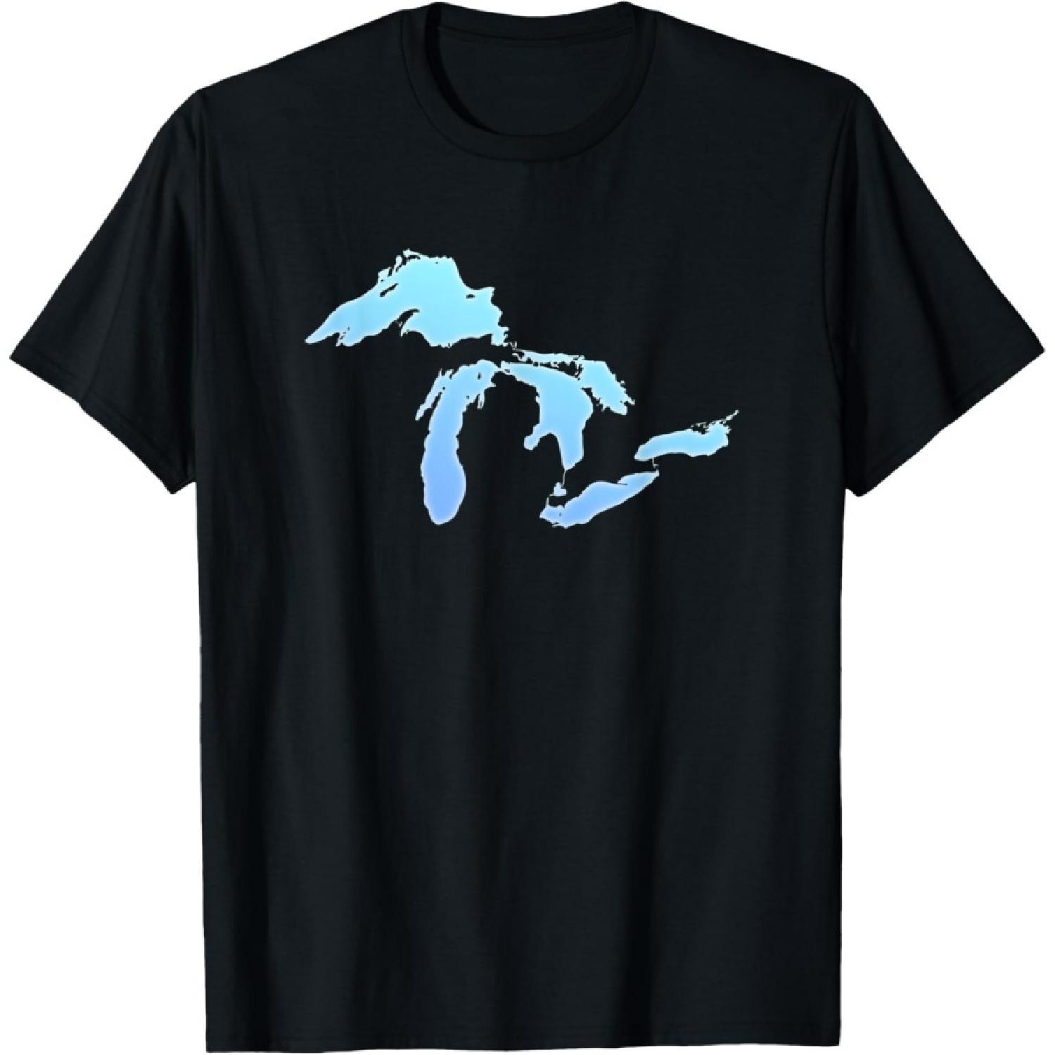 Great Lakes Michigan Wid-West North America Lake Gift T-Shirt S