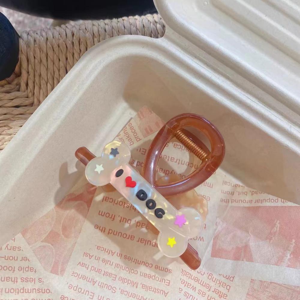 

Solid Cat Shark Clip Plastic Bone Hair Claw Portable Animal Hair Claw Gifts white-cat