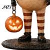 Unique Holiday Gift for Fall Pumpkin Witch Figurine, Spooky Halloween Statue with Lantern, Festive Party Table Centerpiece Vintage Gothic Resin