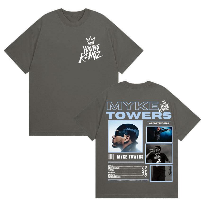 

Rapper Myke Towers World Tour Merch TShirt Mens Hip Hop Style Gothic Clothing Tshirts Casual Cotton Short Sleeve T Shirt 4XL