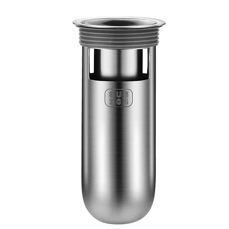 Floor Drain Core Anti-Odor Device, Bathroom Sewer Anti-Odor Gadget, Anti-Insect Silicone Cover, Stainless Steel Universal Inner Core
