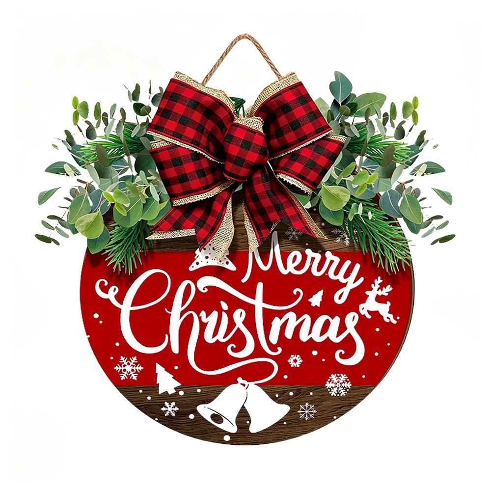 Wood Wooden Christmas Sign Hanging Christmas Hanging Ornament Christmas Door Sign Door Decoration