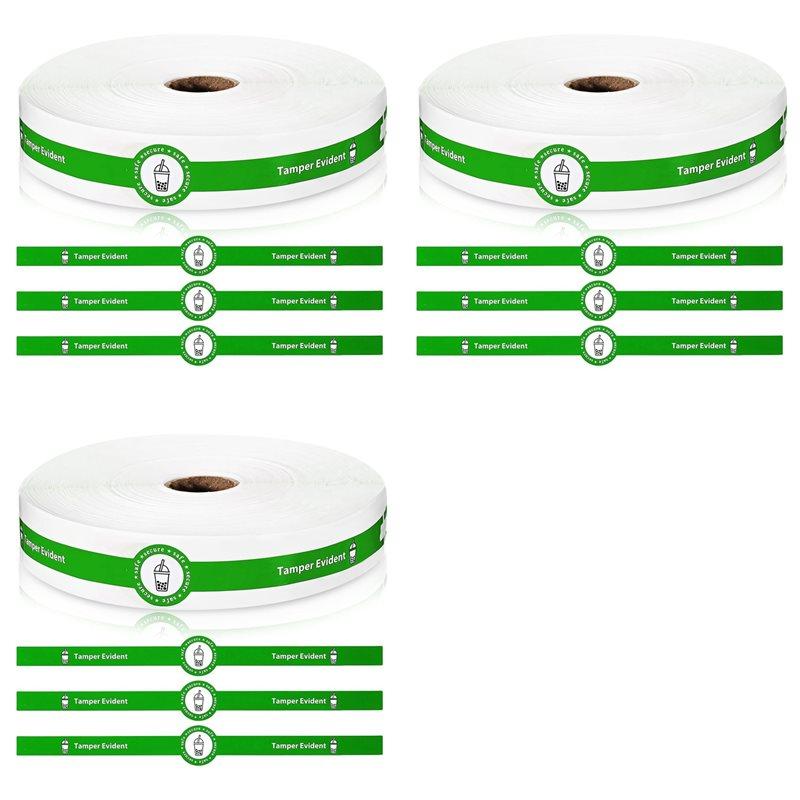 

1500 Pcs Safe Secure Tamper Evident Seals Stickers For Drink Lids Food Delivery Stickers Sealed For Freshness Labels зелений