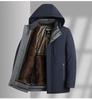 Men's Middle-Aged & Elderly Plus Velvet Warm Winter Down Jacket with Goose Down Liner
