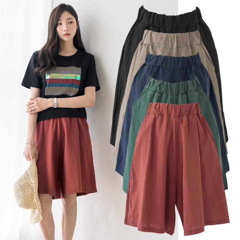 7XL Women's Elastic Waist Shorts Solid Color Shorts With Pockets Loose Shorts Sweat Shorts Casual Summer Athletic Shorts Comfy Shorts