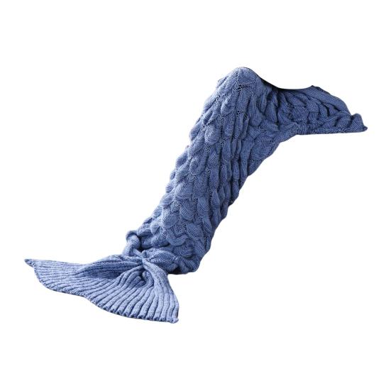 Mermaid Tail Blanket Knitted Scale Texture Elastic Thick Keep Warm Sleeping Bag