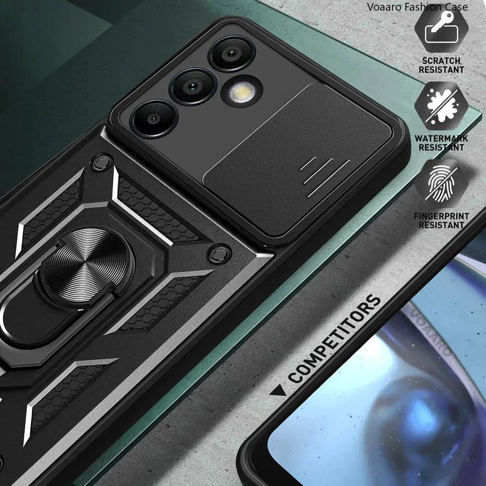 Magnetic Ring Armor funda for Samsung Galaxy S24 FE Case for Samsung S24 Ultra M15 F15 M55 A15 A55 A35 M54 Case slide Lens Cover