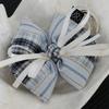 [shiwonderful X Voor] Mixed Check Ribbon Keyring_Blue