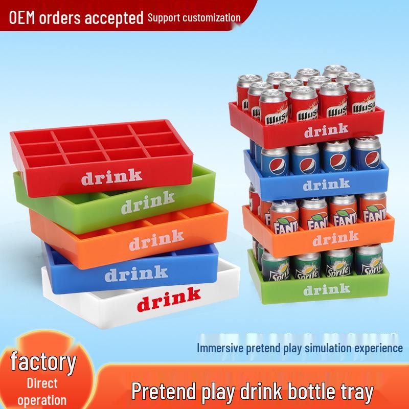 Miniature Soda Tray Toy for Dollhouse Pretend Play
