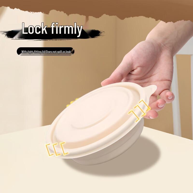 Jiwanggu 800ml Round Biodegradable Food Containers (200-pack)