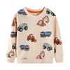 Sweat à capuche pour garçon style européen à manches longues avec motif d'excavatrice - Collection Automne