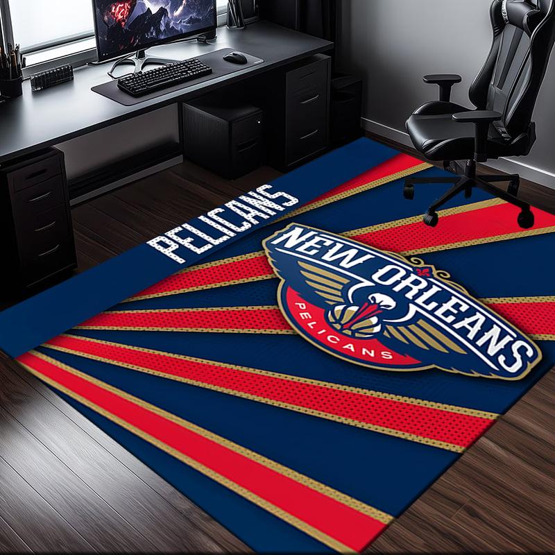 Orleans Pelicans Rebrand Rug Office Carpet Non-Slip Mat, Chair Rug Floor Covering for Gaming, Bedroom, Living Room , Home Decor Christmas Gift