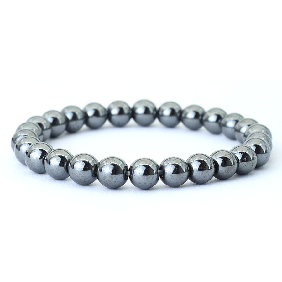 Minimalist 4/6/8/10/12mm Natual Hematite Stone Bracelet For Men Meditation Healing Braclet Black Round Strand Braslet Pulseria