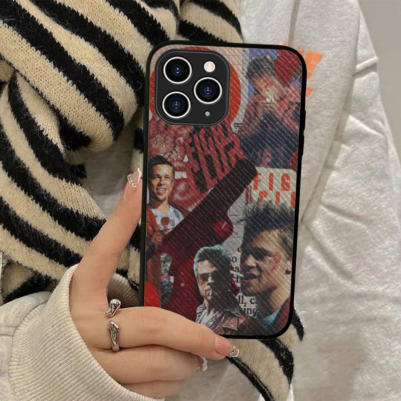 Fight Club Movie Poster Phone Case Hard Leather Case for IPhone 18 11 12 13 Mini Pro Max 8 7 Plus SE 2020 X XR XS Coque