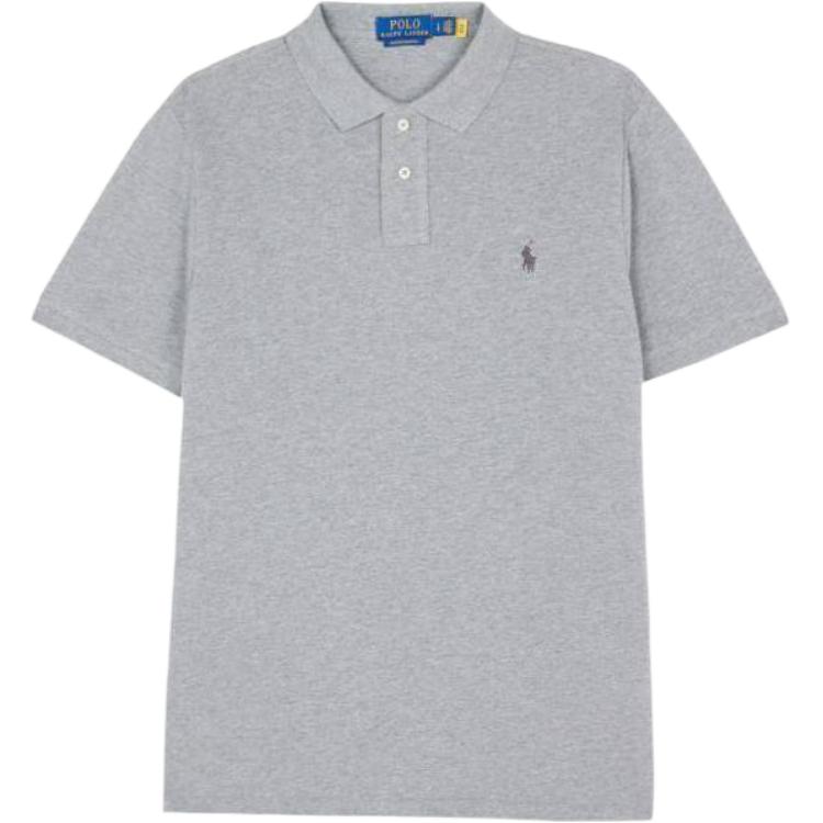 

Polo Ralph Lauren Slim Fit Хлопок Логотип Однотонный Прямой Покрой Рубашка Поло Мужские Топы Серый 710680784-343 XXL