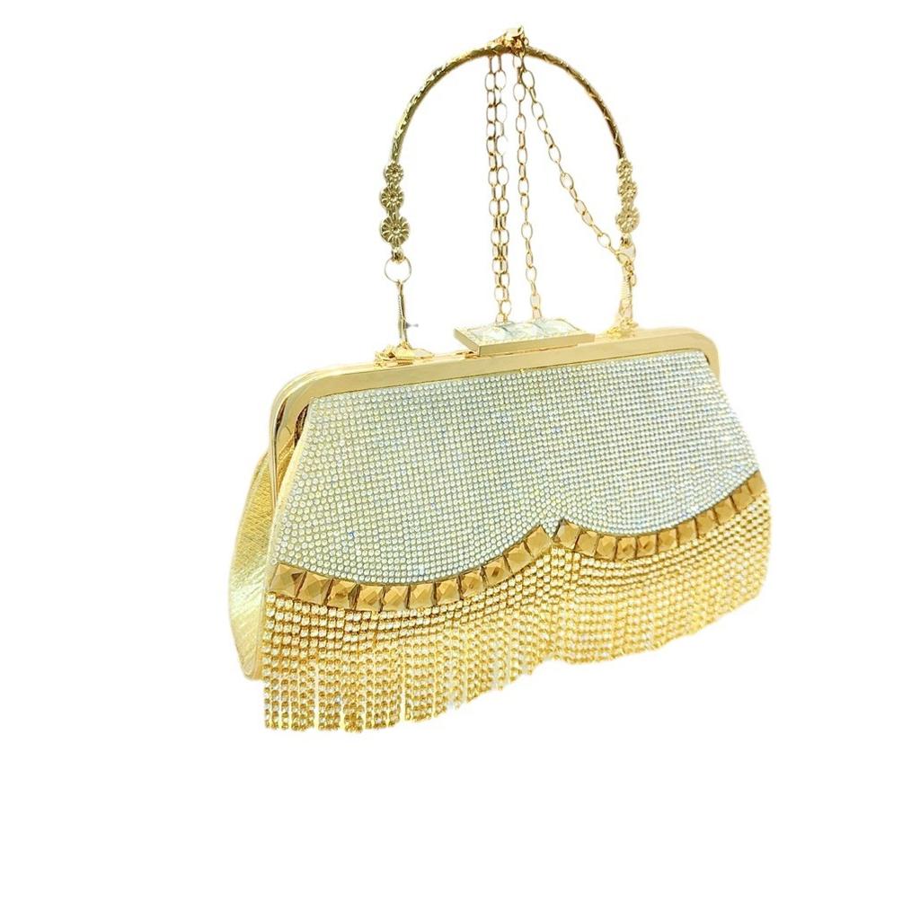 New Tassel Rhinestone Evening Bag - Women’s Sparkly Crystal Clutch for Party, Prom and Formal Events