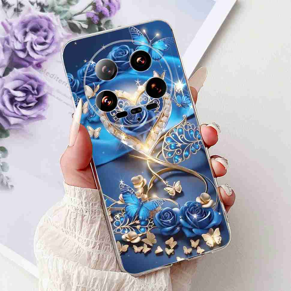 Case For Xiaomi 14 Ultra Butterfly Silicone Soft Phone Cover For Xiaomi Mi 14 Mi14 Ultra Shockproof Back Fundas Xiaomi 14Ultra