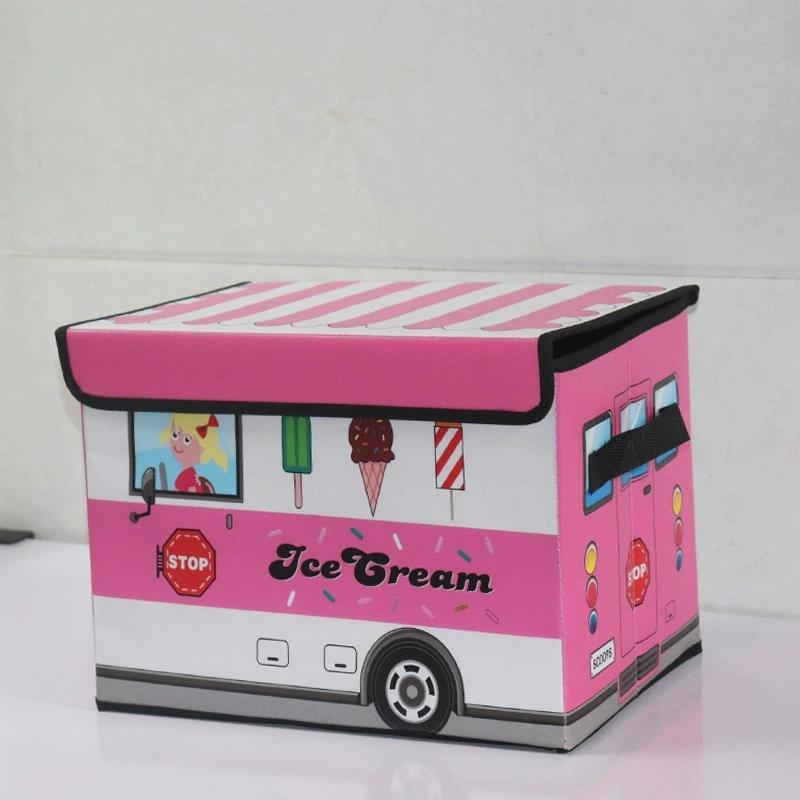 Home Supplies Children's Clothing And Toys Storage Box Laminated Non-woven Cartoon Car Storage Box Kids Collapsible Storage