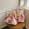 Eco-friendly Bag Embroidered Portable Shoulder Bag New Kt Cat Large-capacity Versatile Shopping Bag Nylon Bag Messenger Bag