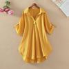 2022 Summer Women Chiffon Shirt Loose Fit Mid Length Slim Waist Design