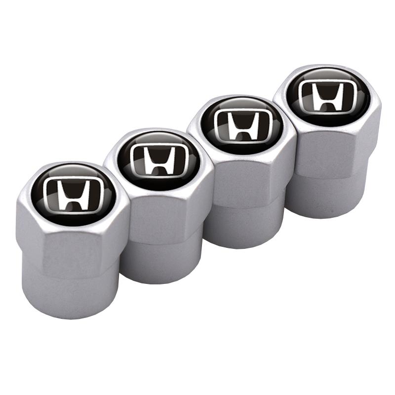 4Pcs Car Wheel Tire Valve Caps Metal Stem Cover Auto Accessories For Honda Civic City Accord Odyssey Fit Spirior Freed CRV Jazz