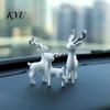 Deer Figurine for Home Decor 3 Pcs Mini Figurines, Cute Woodland Animal Decoration, Miniature Ornament Set Reindeer Statues Fairy Gardens, Cake