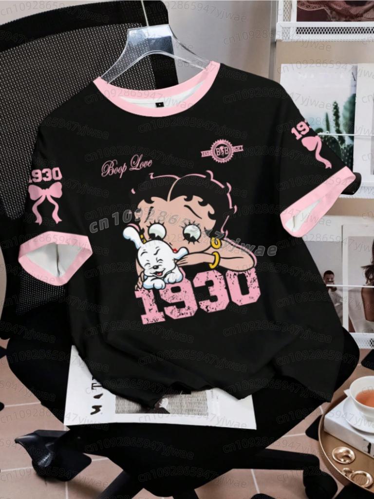 2026 SUMMER Cartoon Betty Boop Print men Women's Short Sleeve T-Shirt Casual 3d Print Summer MEN WOMEN Sport Tops T-shirt Tee