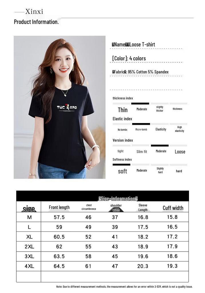 T-shirt da donna in puro cotone con orlo irregolare Woodpecker