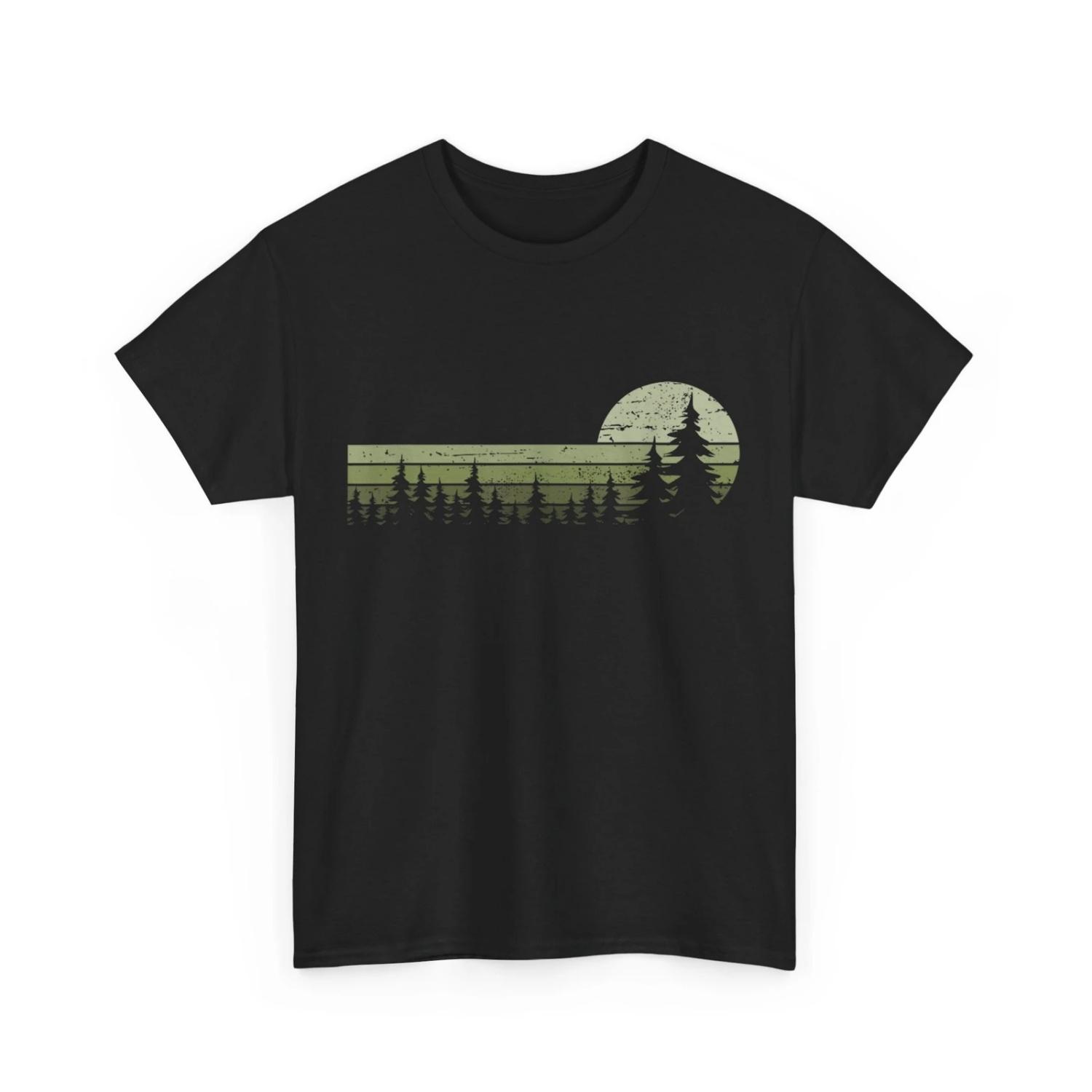 Nature T Shirt Wildlife Lovers Pine Trees S чёрный