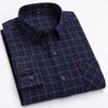 Men's Fashion 100% Cotton Thick Brushed Flannel Shirts Single Patch Pocket Long Sleeve Standard-fit Plaid Checkered Casual Shirt