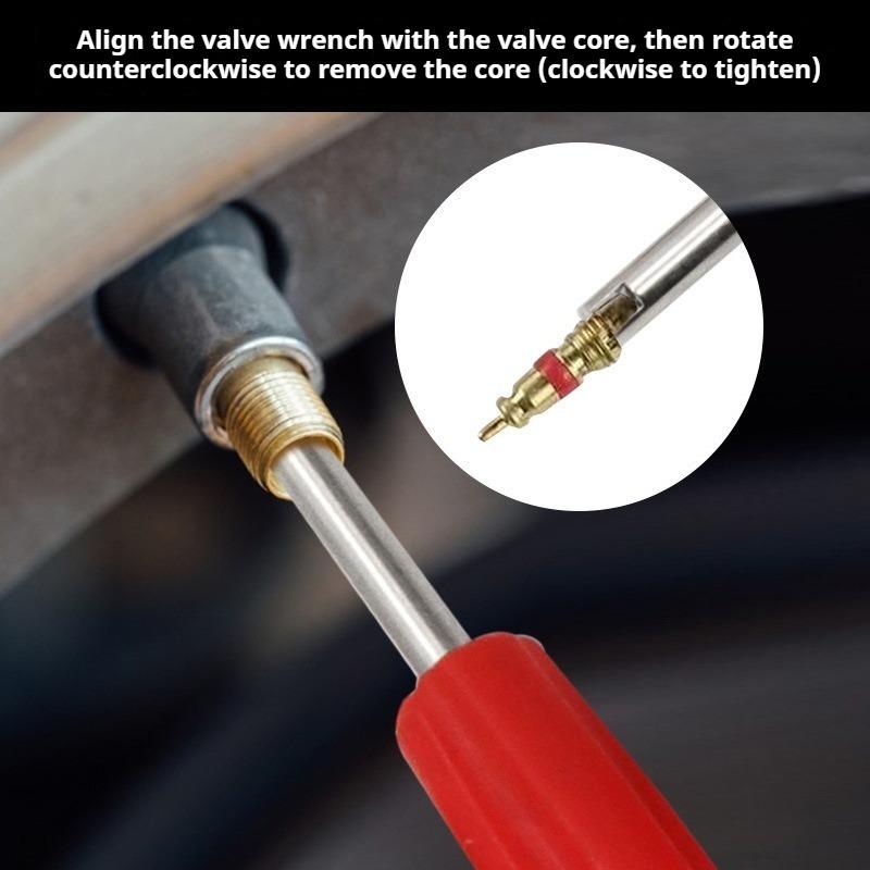 Portable Tire Valve Core Remover Installer Tool Car Tire Repair Kit Wrench Screwdriver Replacement