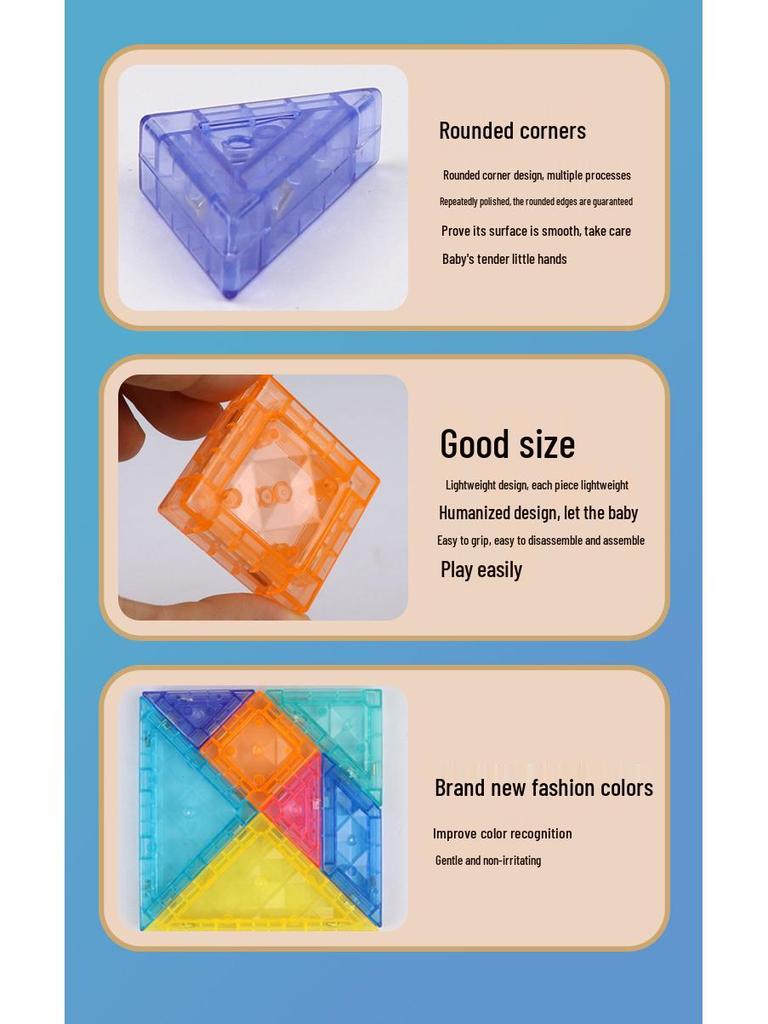 Puzzle Tangram Magnetic 3D pentru Educația Copilăriei Timpurii