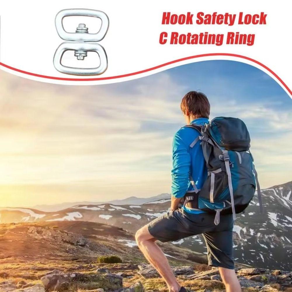 

Rotating Swivel Hook 8-shaped Safety Buckle Hook Outdoor Activities серебряный