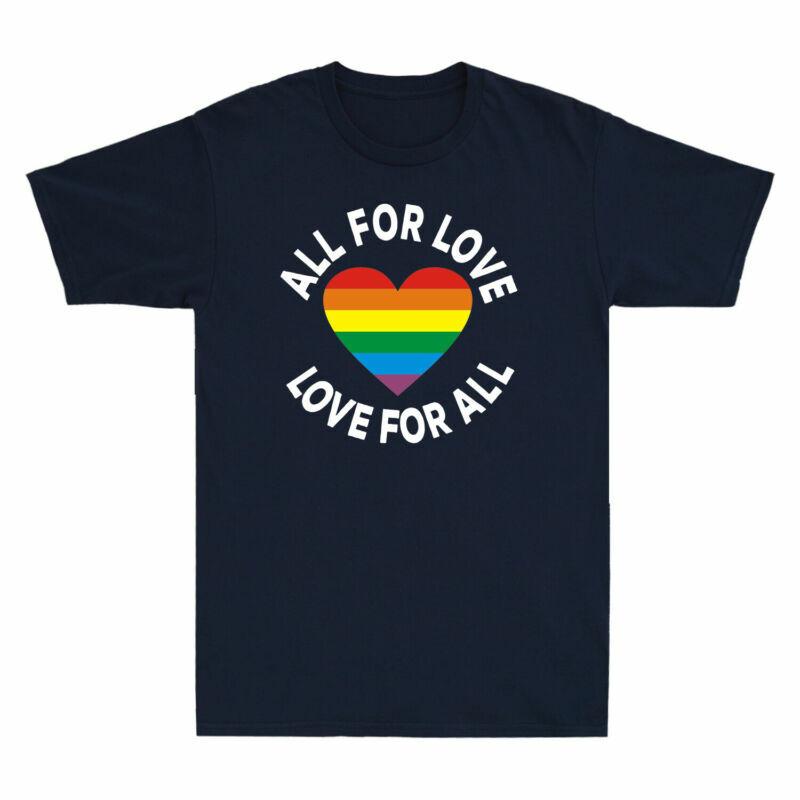 Love Unisexs Heart Tshirt Pride Gift For For All All Rainbow Love Funny Lgbt