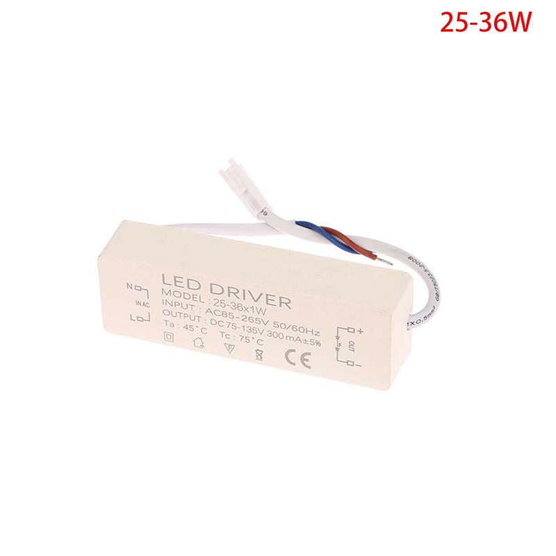 Led Driver 300Ma 1-3W 3-5W 4-7W 8-12W 12-18W 18-25W 25-36W 20/30/36W Led Power Supply Unit Ac85-265V Led Lighting Transformers