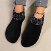 Women's Leopard Print Top Thermal Socks for Cold Weather Nonslip Grip Soles Floor Socks Thick Fleece Lined Slipper Socks