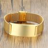 Personalized Couple Bracelet for Men Women,Stainless Steel Adjustable Mesh Watch Bands Bangle,Custom Best Friend Couple Gift