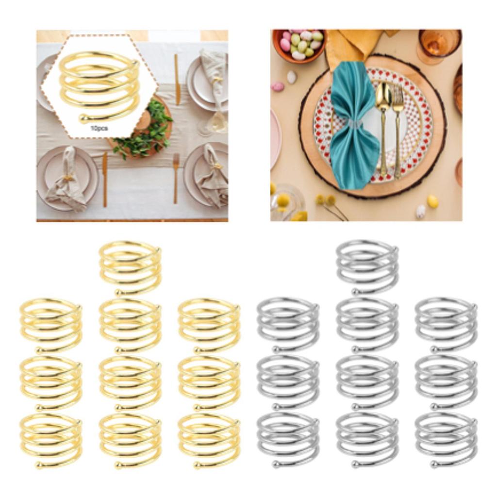 10x Napkin Rings Dinner Table Decoration Elegant Multifunctional Decorative for Banquet Wedding Festival Thanksgiving Holiday