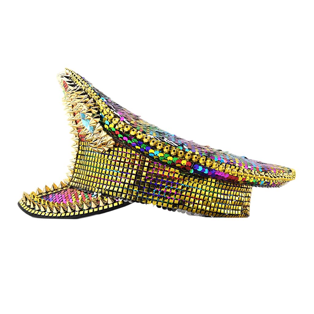 Cappello da Capitano Borchiato Arcobaleno Rivetti Gioiello Cappello da Marinaio Regolabile Cappello alla Moda per Attività all'Aperto Unisex