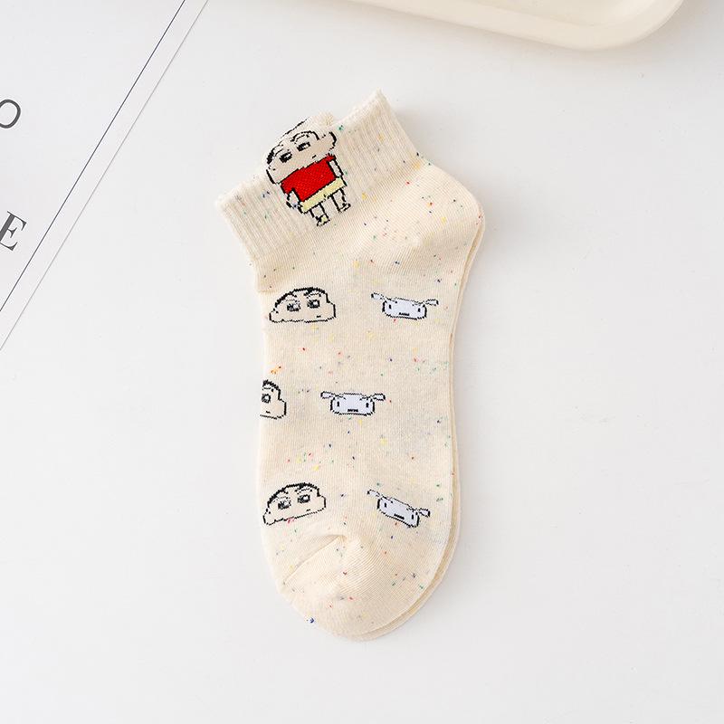 

Cartoon Cute Shin-chan Women s Short Socks - Thin, Versatile Korean Style for Spring/Summer