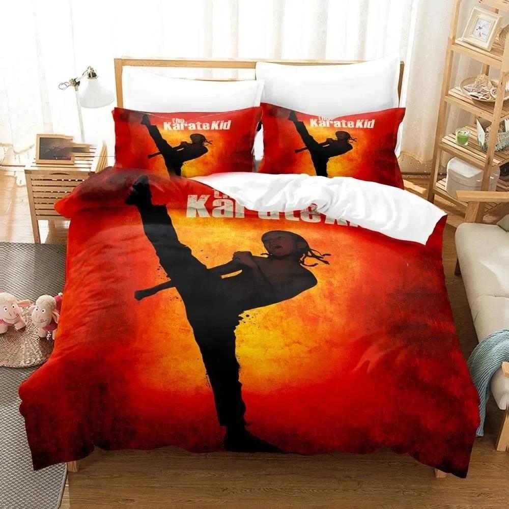 3D Print Cobra Kai Karate Beddengoedset Dekbedovertrek Bedset Quiltovertrek Kussensloop Dekbed King Queen Size Jongens Volwassen Beddengoed