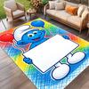Blue Smurfs Print Rug, Washable Floor Carpet, For Entryway Dorm Laundry Room Office Study, Home Decor Birthday Christmas Gift