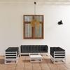 VidaXL Solid Pine Wood Garden Lounge Set 8 Pcs with Cushions Patio Furniture Garden Furniture Furniture Set of 3076505