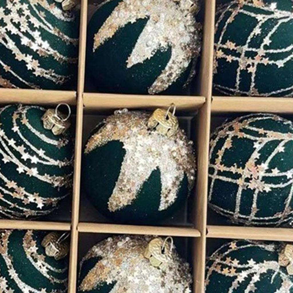 Christmas Tree Decorations Set 12pcs Smooth Flocking Balls White Home Decor for Family Holiday Party