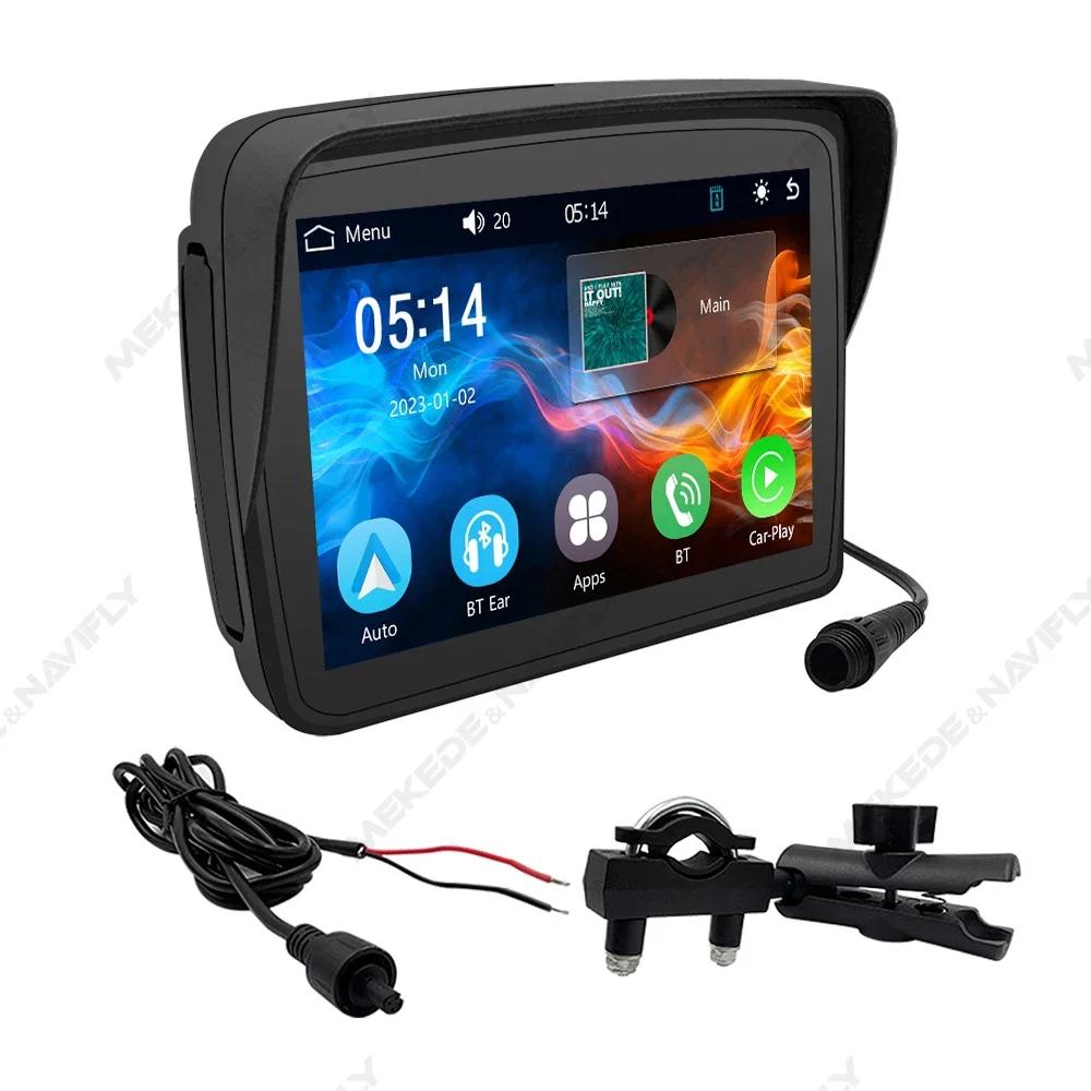 

5-inch Motorcycle GPS Navigation Dual BT Support CarPlay Display Screen Portable Wireless Android Auto Monitor LP67 Waterproof