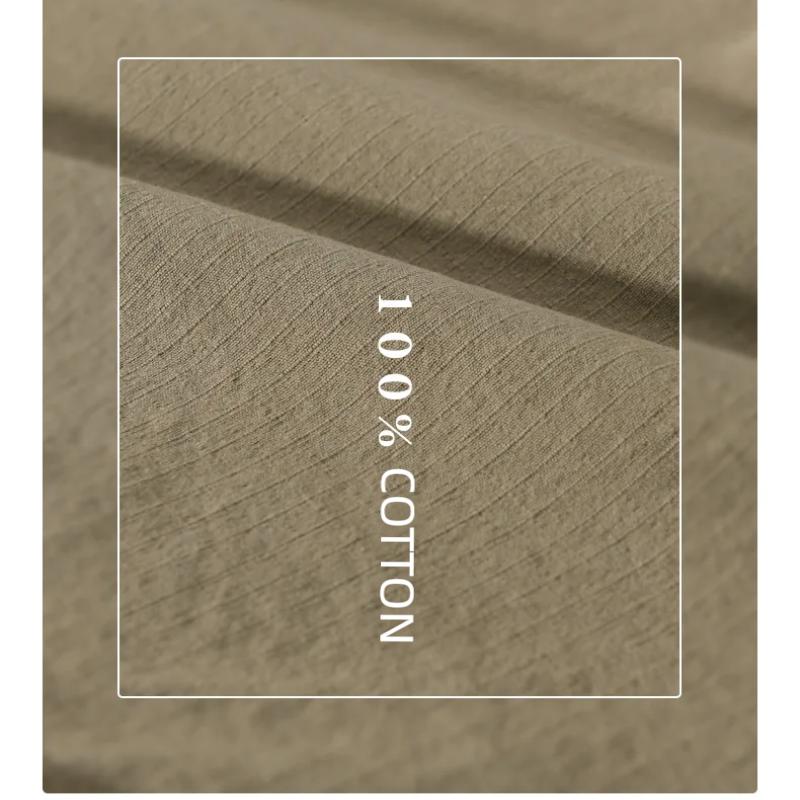 Retro Style Cargo Shirts for Men Spring/autumn Casual 100Cotton Long Sleeve Solid Color Shirt with Pocket Korean Fashion Youth Men Clothing