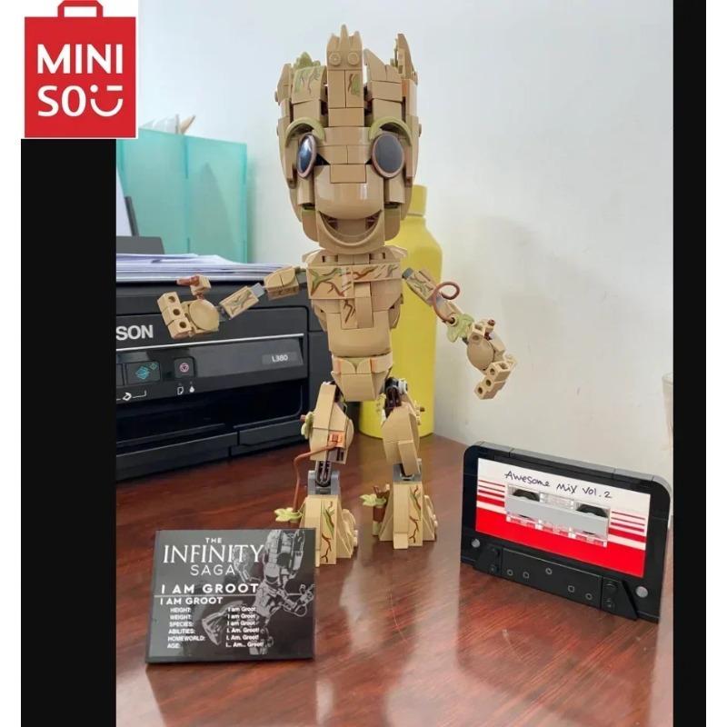 Miniso Marvel 475 Pezzi Groot Supereroe Guardiani della Galassia Modello Mattoncino 76217 Blocchi da Costruzione Giocattoli per Bambini Regali di Natale per Ragazzi