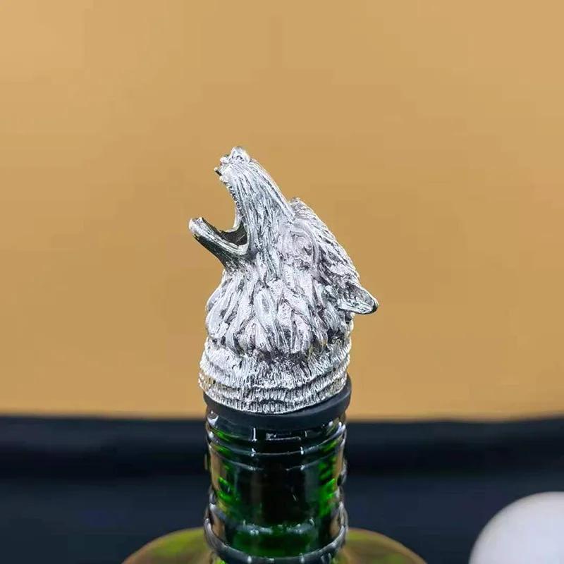 1 Stück Tierkopf-Weinausgießer Zinklegierung Hirsch Elch Löwe Leopard Wolf Adler Drache Wein-Ausgießstutzen Verschluss Club Bar Zubehör