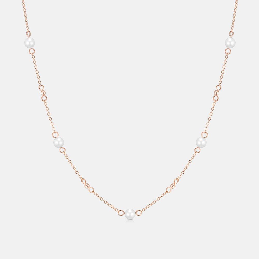 Rene Perla Sterling Silver Rose Necklace 42cm A243Sn9112Rph